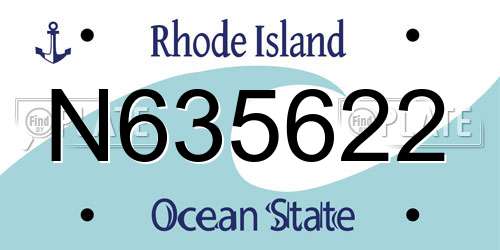 N635622 Rhode Island License Plate