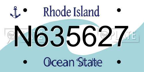 N635627 Rhode Island License Plate