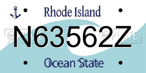 N63562Z Rhode Island License Plate