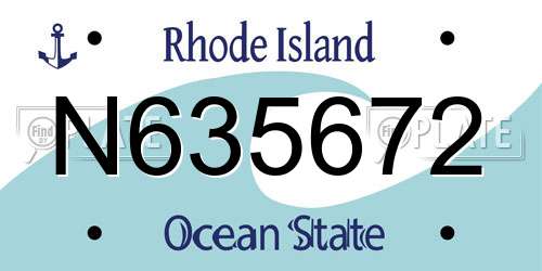 N635672 Rhode Island License Plate