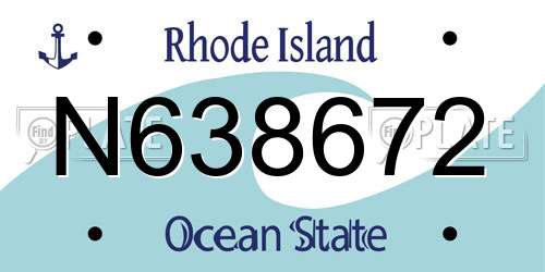 N638672 Rhode Island License Plate