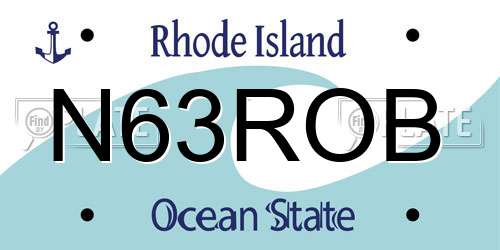 N63ROB Rhode Island License Plate