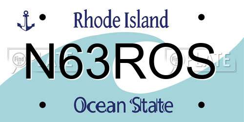 N63ROS Rhode Island License Plate