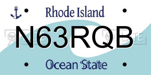 N63RQB Rhode Island License Plate