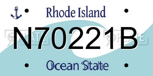 N70221B Rhode Island License Plate