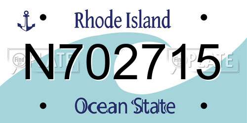 N702715 Rhode Island License Plate