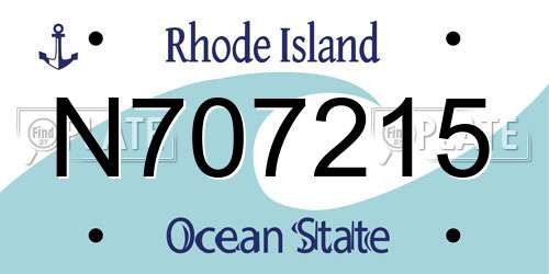 N707215 Rhode Island License Plate
