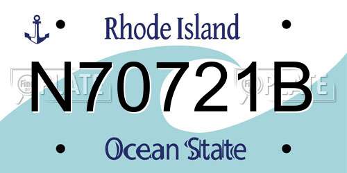 N70721B Rhode Island License Plate