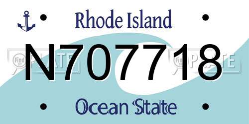 N707718 Rhode Island License Plate