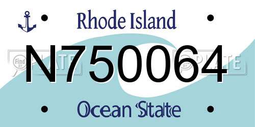 N750064 Rhode Island License Plate