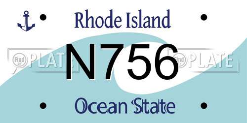 N756 Rhode Island License Plate