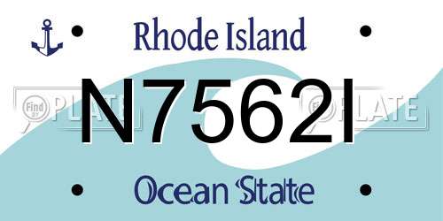 N7562I Rhode Island License Plate