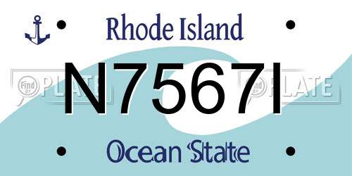 N7567I Rhode Island License Plate