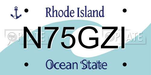 N75GZI Rhode Island License Plate