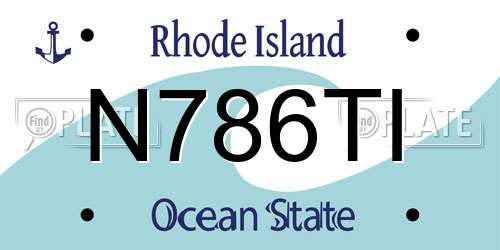 N786TI Rhode Island License Plate