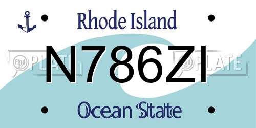 N786ZI Rhode Island License Plate