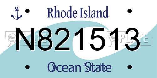 N821513 Rhode Island License Plate