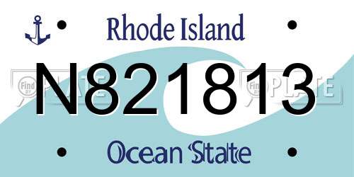 N821813 Rhode Island License Plate