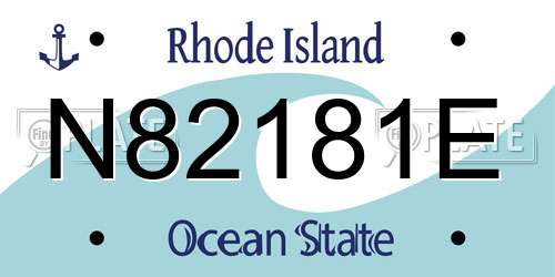N82181E Rhode Island License Plate