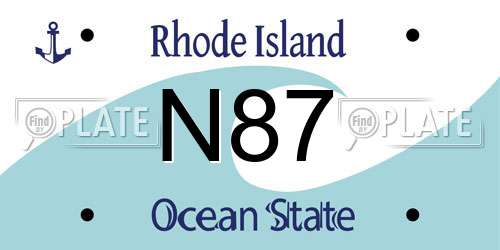N87 Rhode Island License Plate