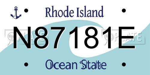 N87181E Rhode Island License Plate