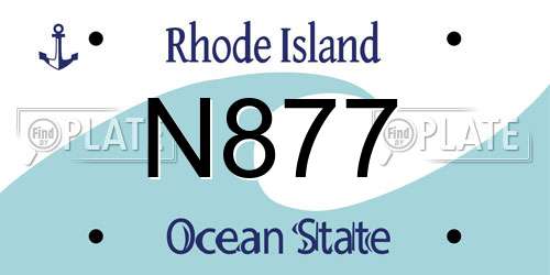 N877 Rhode Island License Plate