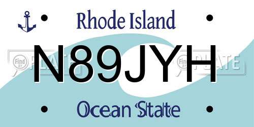 N89JYH Rhode Island License Plate