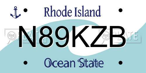 N89KZB Rhode Island License Plate