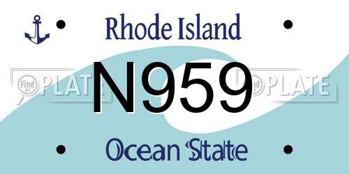 N959 Rhode Island License Plate