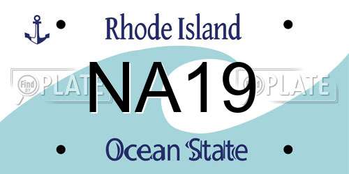 NA19 Rhode Island License Plate