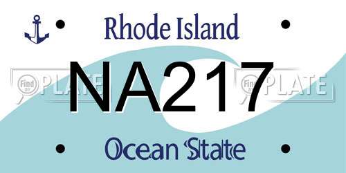 NA217 Rhode Island License Plate