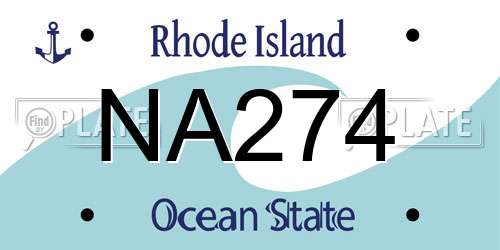 NA274 Rhode Island License Plate