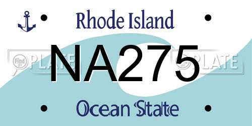 NA275 Rhode Island License Plate