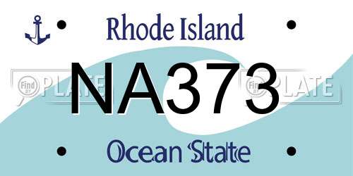 NA373 Rhode Island License Plate