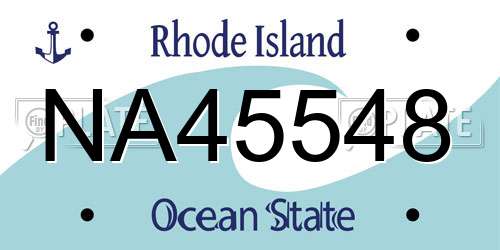 NA45548 Rhode Island License Plate