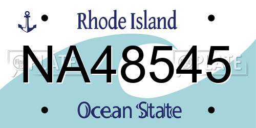 NA48545 Rhode Island License Plate