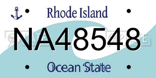 NA48548 Rhode Island License Plate