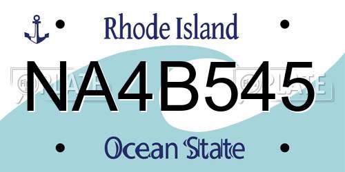 NA4B545 Rhode Island License Plate