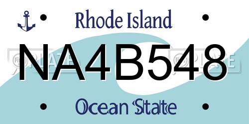 NA4B548 Rhode Island License Plate