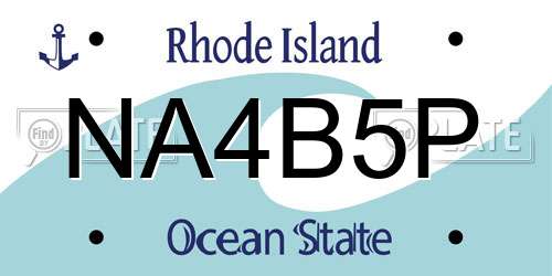 NA4B5P Rhode Island License Plate