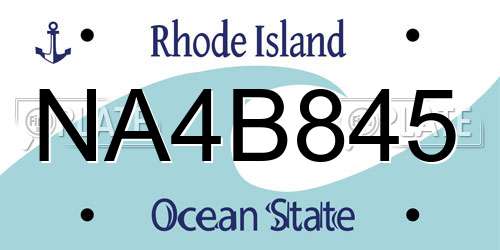 NA4B845 Rhode Island License Plate