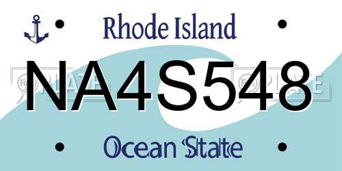 NA4S548 Rhode Island License Plate