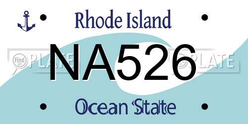 NA526 Rhode Island License Plate
