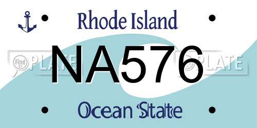 NA576 Rhode Island License Plate