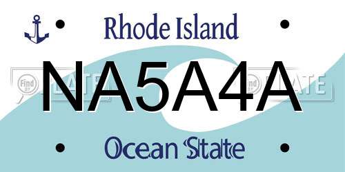 NA5A4A Rhode Island License Plate