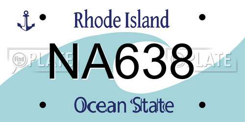 NA638 Rhode Island License Plate