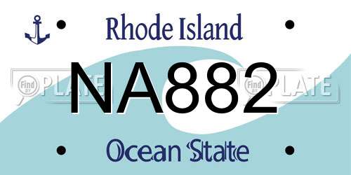 NA882 Rhode Island License Plate