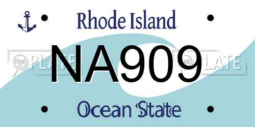 NA909 Rhode Island License Plate