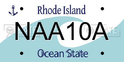 NAA10A Rhode Island License Plate
