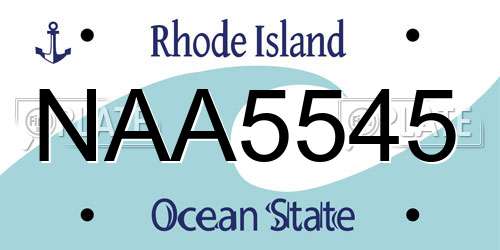 NAA5545 Rhode Island License Plate